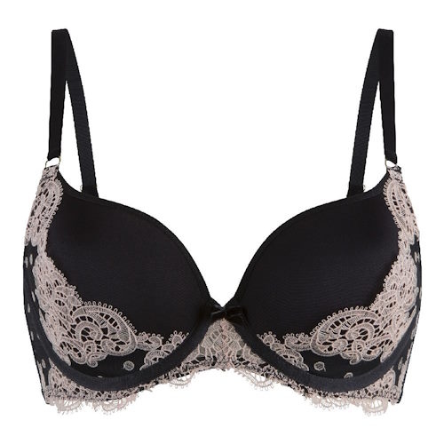 LingaDore black and cream black padded bra LingaDore black and cream black padded bra