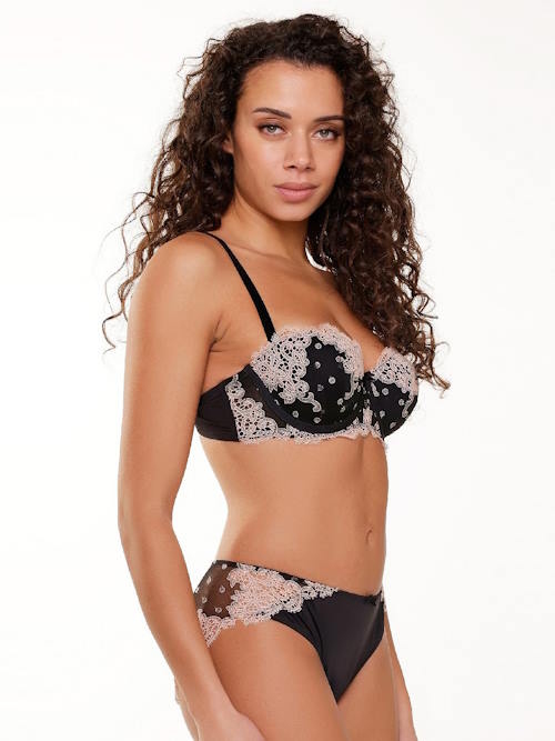 LingaDore black and cream black padded bra LingaDore black and cream black padded bra