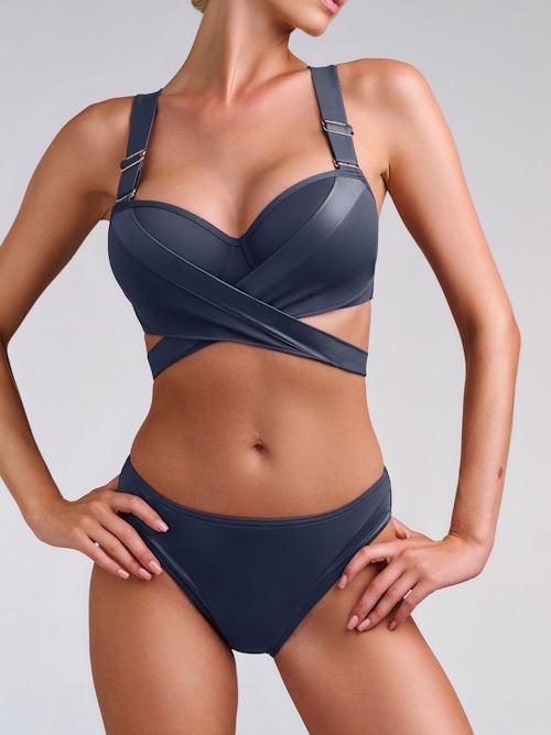 Marlies Dekkers Swimwear Cache Coeur grey padded bikini bra Marlies Dekkers Swimwear Cache Coeur grey padded bikini bra