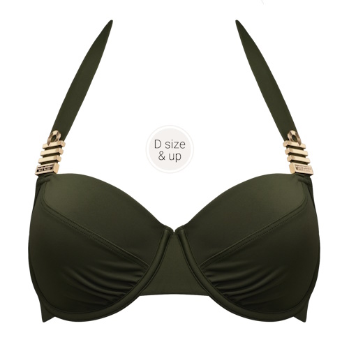 Marlies Dekkers Swimwear Royal Navy khaki padded bikini bra Marlies Dekkers Swimwear Royal Navy khaki padded bikini bra