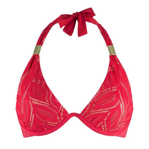 LingaDore Beach fabulous in red Lace red padded bikini bra LingaDore Beach fabulous in red Lace red padded bikini bra