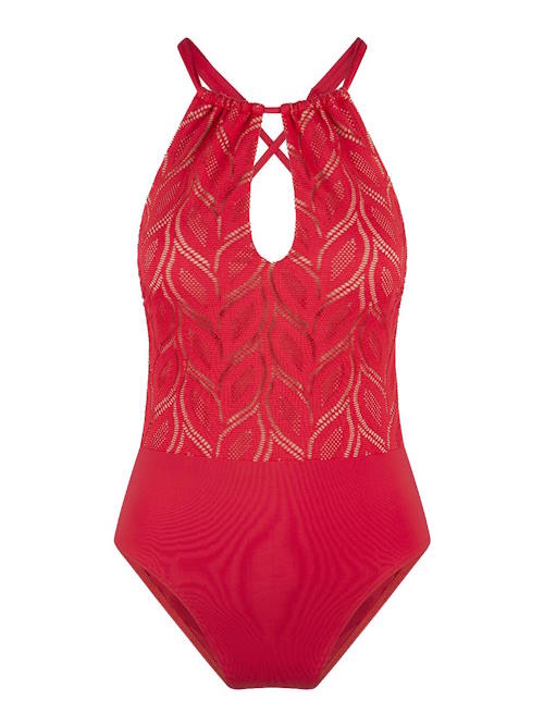 LingaDore Beach fabulous in red Lace red bathingsuit LingaDore Beach fabulous in red Lace red bathingsuit