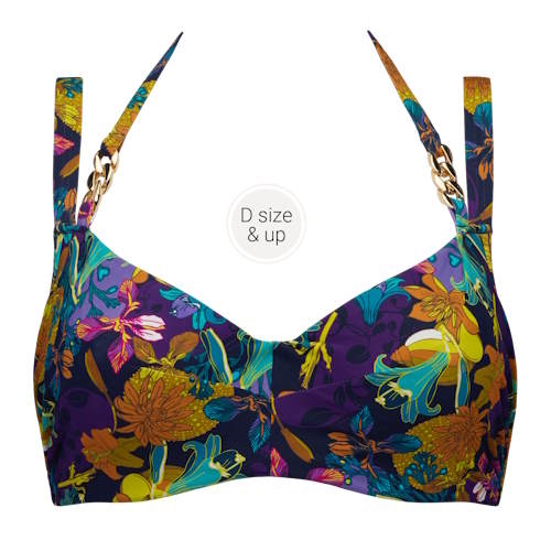 Marlies Dekkers Swimwear Acapulco purple/print soft-cup bikini bra Marlies Dekkers Swimwear Acapulco purple/print soft-cup bikini bra