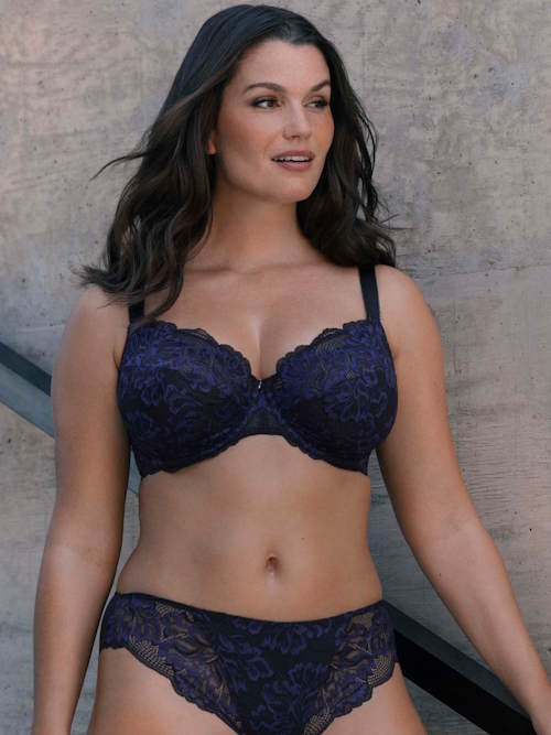 Fantasy Lingerie Emmaline black/blue non-padded bra Fantasy Lingerie Emmaline black/blue non-padded bra