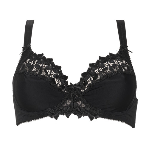 Guy de France Embroidery black non-padded bra Guy de France Embroidery black non-padded bra