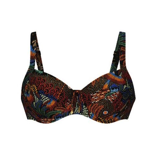 Rosa Faia Swimwear Sibel black/print soft-cup bikini bra Rosa Faia Swimwear Sibel black/print soft-cup bikini bra