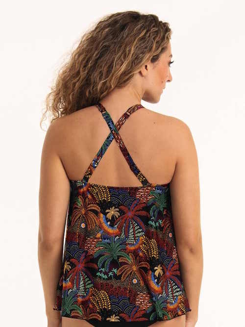 Rosa Faia Swimwear Mabela black/print tankini top Rosa Faia Swimwear Mabela black/print tankini top