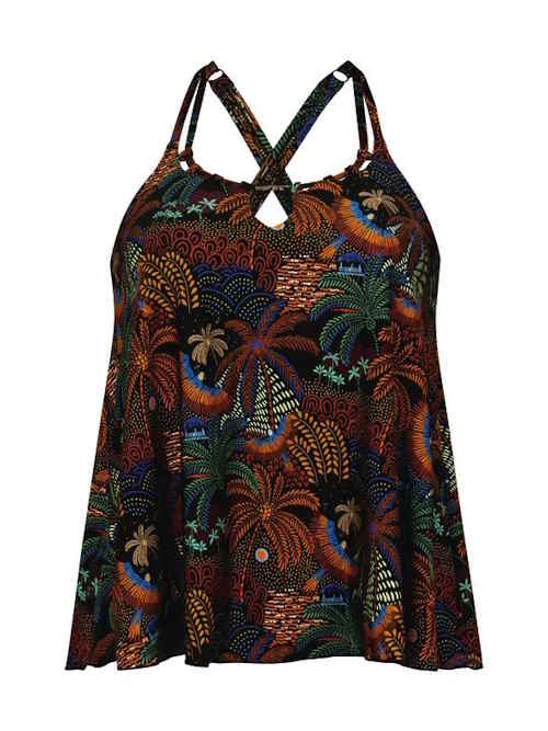 Rosa Faia Swimwear Mabela black/print tankini top Rosa Faia Swimwear Mabela black/print tankini top