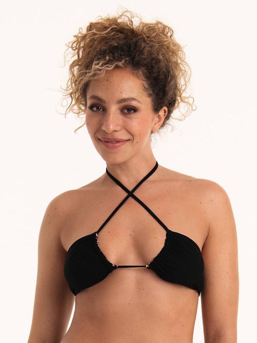 Rosa Faia Swimwear Luisa black/brown soft-cup bikini bra Rosa Faia Swimwear Luisa black/brown soft-cup bikini bra