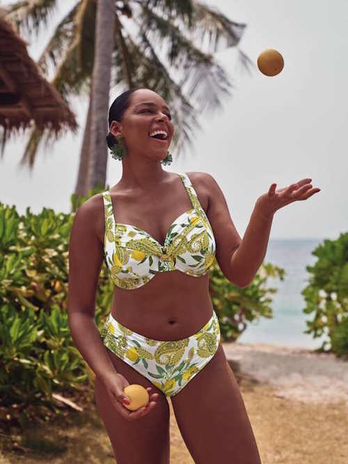 Rosa Faia Swimwear Hermine white/print soft-cup bikini bra Rosa Faia Swimwear Hermine white/print soft-cup bikini bra