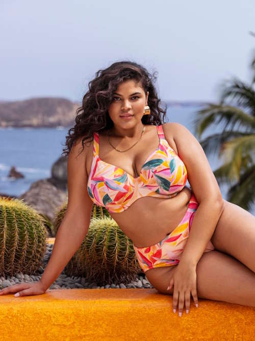 Elomi Swim Sancho Beach orange/pink soft-cup bikini bra Elomi Swim Sancho Beach orange/pink soft-cup bikini bra