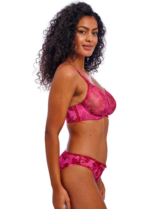 Freya Rose Blossom red/pink non-padded bra Freya Rose Blossom red/pink non-padded bra
