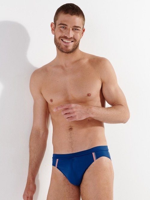 HOM Swimwear Nautical Cup navy blue swim brief HOM Swimwear Nautical Cup navy blue swim brief